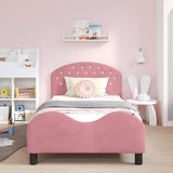 Vidaxl bedframe voor kinderen met hoofdbord roze 90 x 200 cm fluweel