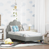 Vidaxl peuterbedframe met hoofdbord lichtgrijs 70 x 140 cm fluweel