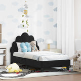 Vidaxl peuterbedframe met hoofdbord zwart 70 x 140 cm fluweel