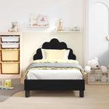 Vidaxl bedframe voor kinderen met hoofdbord zwart 80 x 160 cm fluweel