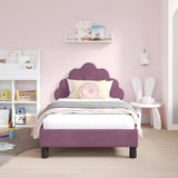 Vidaxl bedframe voor kinderen met hoofdbord paars 80 x 160 cm fluweel
