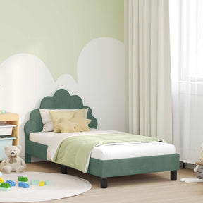 Vidaxl bedframe voor kinderen met hoofdbord zeegroen 80 x 160 cm