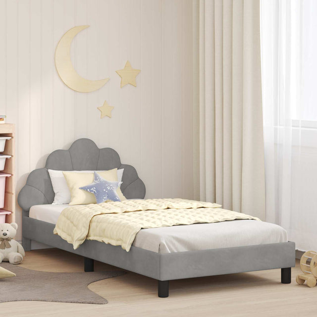 Vidaxl bedframe voor kinderen met hoofdbord lichtgrijs 80 x 200 cm