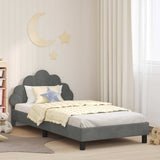 Vidaxl bedframe voor kinderen met hoofdbord donkergrijs 90 x 190 cm