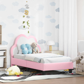 Vidaxl peuterbedframe met hoofdbord roze 70 x 140 cm pu
