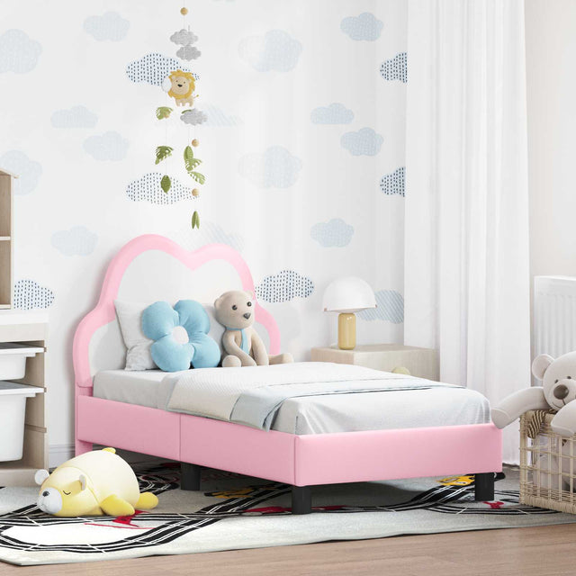 Vidaxl peuterbedframe met hoofdbord roze 70 x 140 cm pu