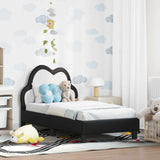 Vidaxl peuterbedframe met hoofdbord zwart 70 x 140 cm pu