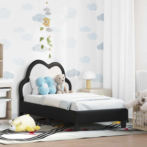 Vidaxl peuterbedframe met hoofdbord zwart 70 x 140 cm pu