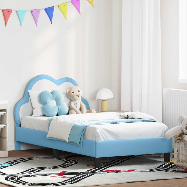 Vidaxl bedframe voor kinderen met hoofdbord blauw 80 x 160 cm pu