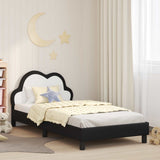 Vidaxl bedframe voor kinderen met hoofdbord zwart 90 x 200 cm pu