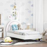 Vidaxl peuterbedframe met hoofdbord wit 70 x 140 cm pu