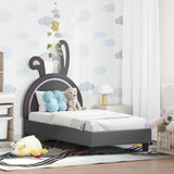 Vidaxl peuterbedframe met hoofdbord lichtgrijs 70 x 140 cm pu