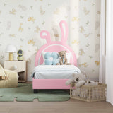 Vidaxl peuterbedframe met hoofdbord roze 70 x 140 cm pu