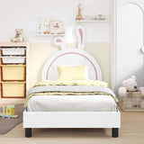 Vidaxl bedframe voor kinderen met hoofdbord wit 90 x 190 cm pu