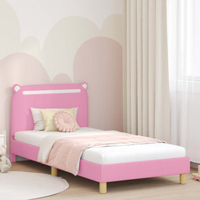 Vidaxl bedframe voor kinderen met hoofdbord roze 90 x 200 cm stof