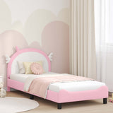Vidaxl bedframe voor kinderen met hoofdbord roze 90 x 190 cm pu