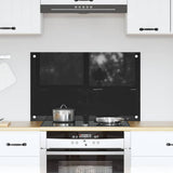Vidaxl keuken achterwand zwart 80 x 50 cm gehard glas
