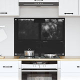 Vidaxl keuken achterwand zwart 80 x 60 cm gehard glas