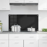 Vidaxl keuken achterwand zwart 90 x 50 cm gehard glas