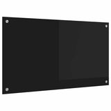 Vidaxl keuken achterwand zwart 90 x 50 cm gehard glas