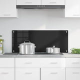 Vidaxl keukenachterwand zwart 100 x 40 cm gehard glas