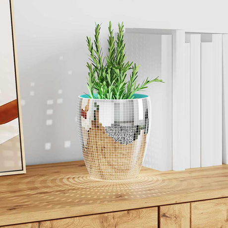 Vidaxl spiegelmozaïek tegel geometrisch 3 st zilver 100 x 4 cm glas