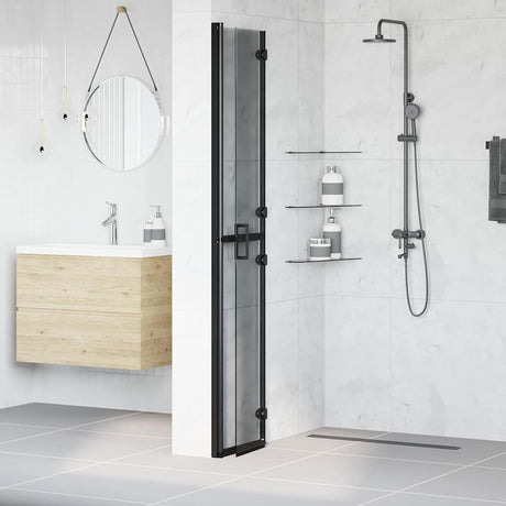 Vidaxl inloopdouchewand zwart 90 x 6.5 x 190 cm