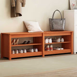 Vidaxl schoenenbank met plank met opslag wasbruin 160 x 36,5 x 50 cm