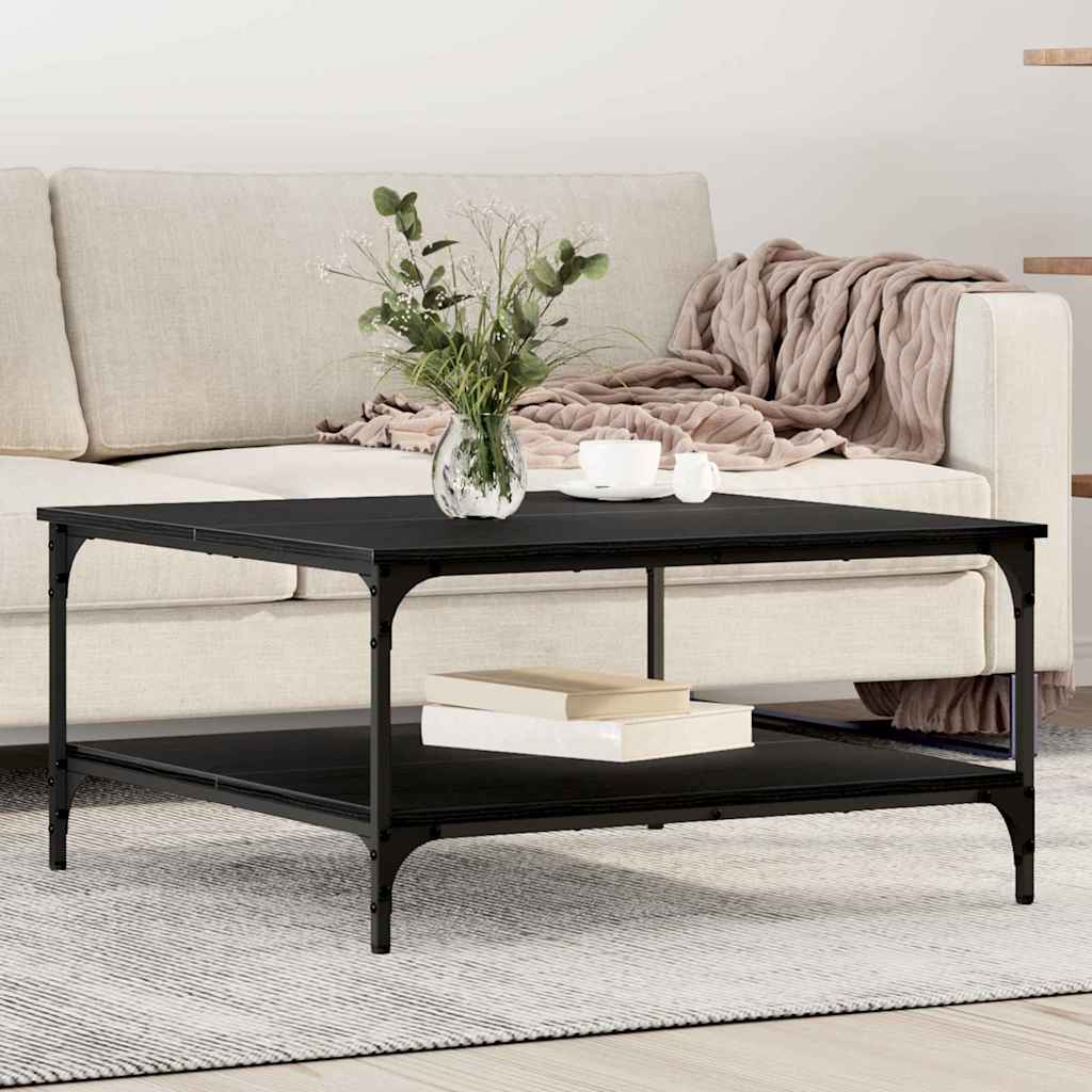 Vidaxl salontafel zwart eiken 80 x 80 x 40 cm bewerkt hout