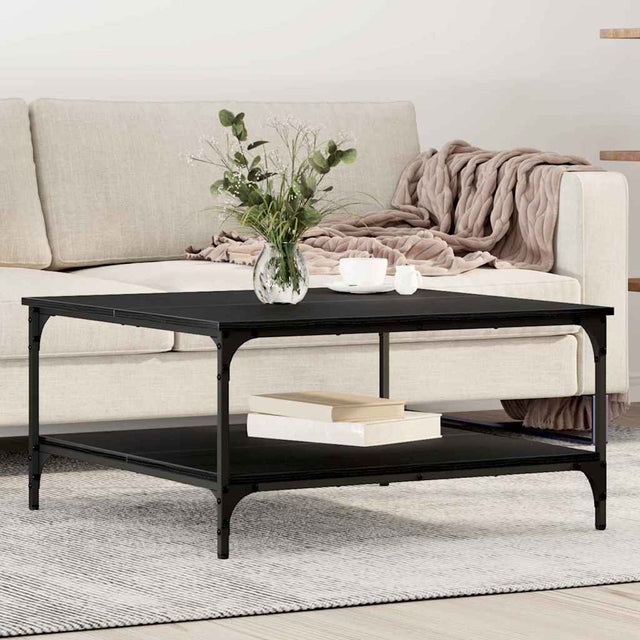 Vidaxl salontafel zwart eiken 80 x 80 x 40 cm bewerkt hout