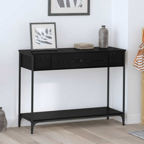 Vidaxl wandtafel zwart eiken 100 x 34.5 x 75 cm bewerkt hout