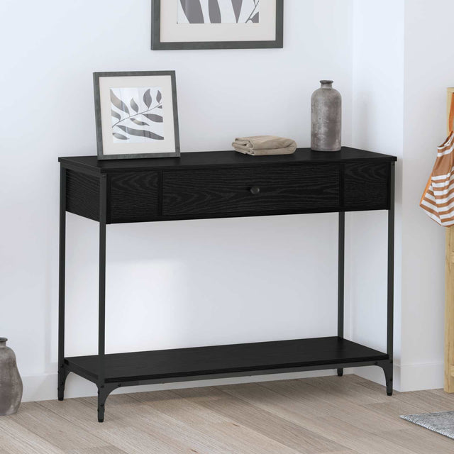 Vidaxl wandtafel zwart eiken 100 x 34.5 x 75 cm bewerkt hout