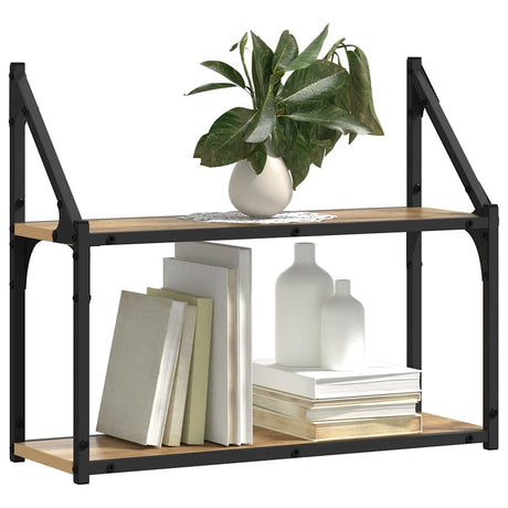 Vidaxl wandplank muurmontage artisanaal eikenkleurig 60 x 21 x 51 cm