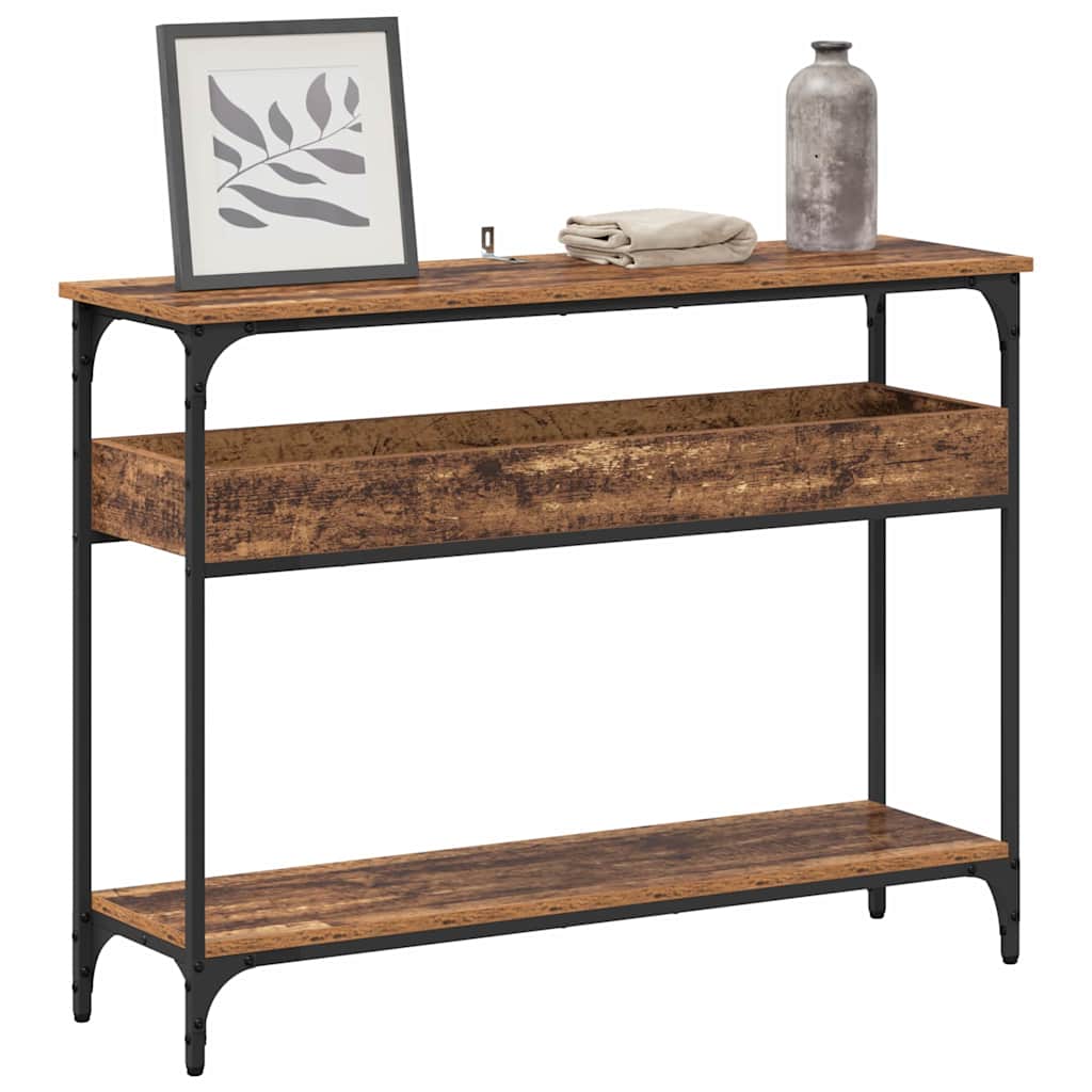 Vidaxl wandtafel oud hout 100 x 29 x 75 cm bewerkt hout