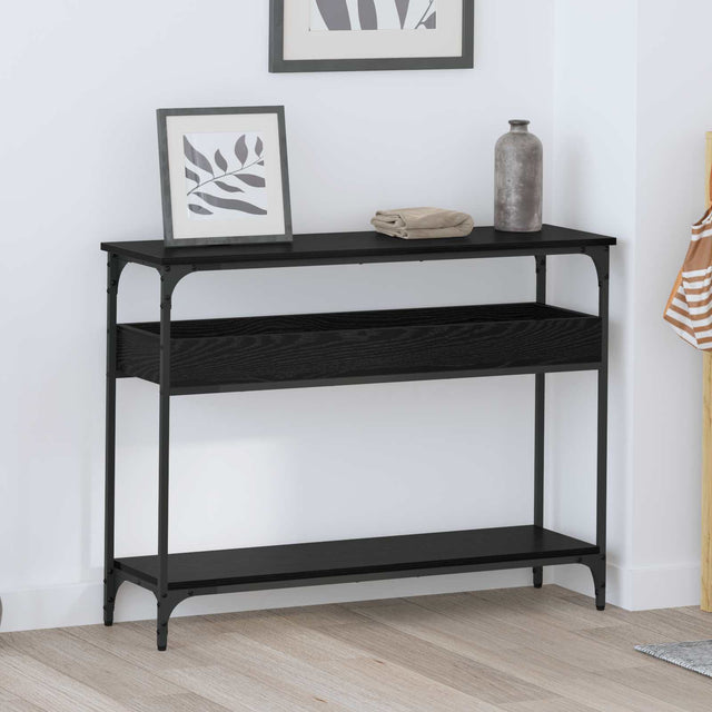 Vidaxl wandtafel zwart eiken 100 x 29 x 75 cm bewerkt hout