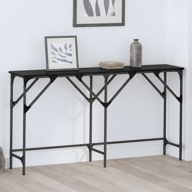 Vidaxl wandtafel zwart eiken 140 x 29 x 75 cm bewerkt hout