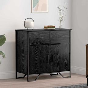 Vidaxl dressoir zwart eiken 79,5 x 35,5 x 74,5 cm