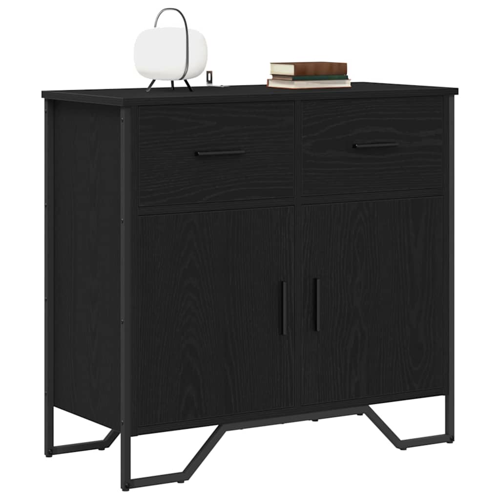 Vidaxl dressoir zwart eiken 79,5 x 35,5 x 74,5 cm