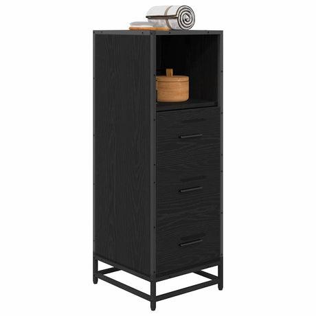 Vidaxl badkamermeubelset zwart eiken 35 x 37,5 x 100 cm bewerkt hout