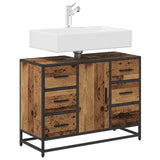 Vidaxl badkamerkast oud hout 80 x 33 x 60 cm bewerkt hout