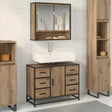 Vidaxl badkamerkast artisan eiken 80 x 33 x 60 cm bewerkt hout