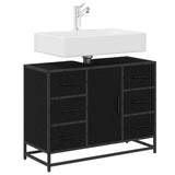 Vidaxl badkamerkast zwart eiken 80 x 33 x 60 cm bewerkt hout