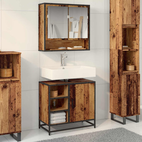Vidaxl badkamerkast oud hout 65 x 33 x 60 cm bewerkt hout