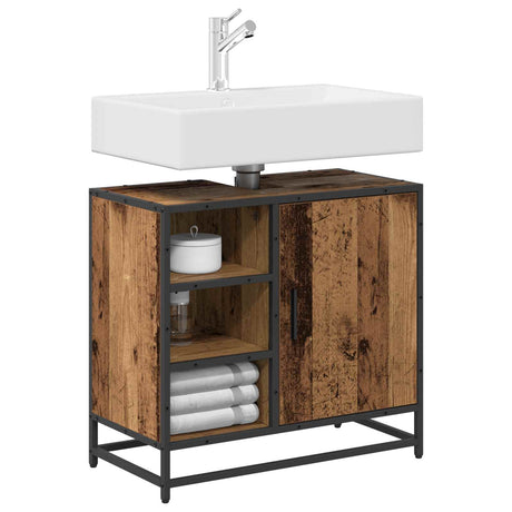 Vidaxl badkamerkast oud hout 65 x 33 x 60 cm bewerkt hout