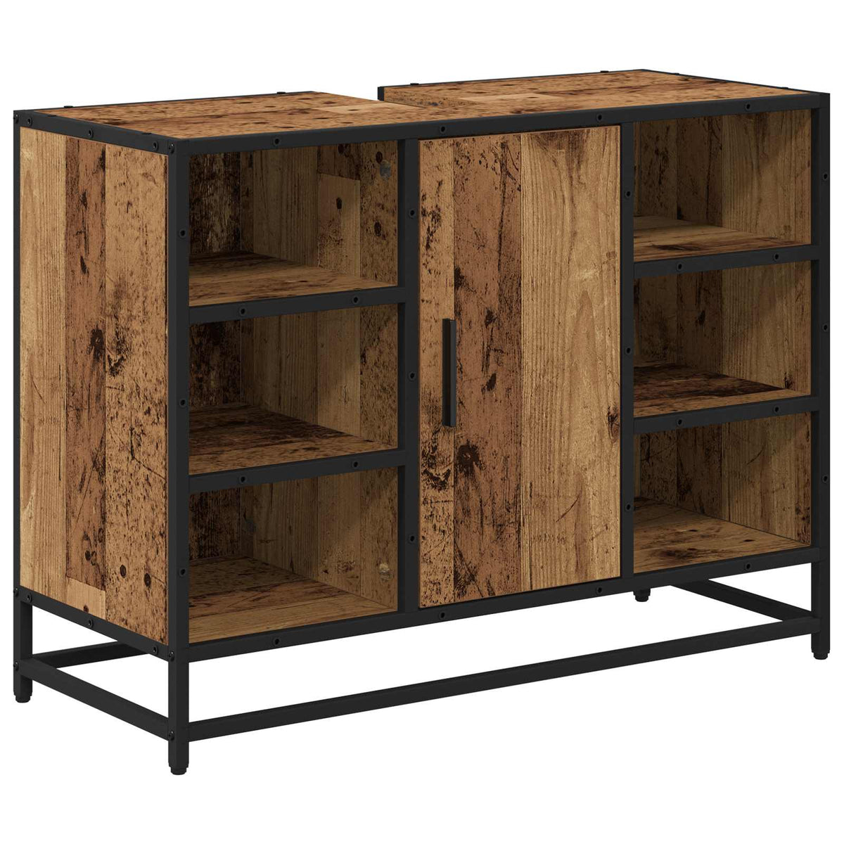 Vidaxl badkamerkast oud hout 80 x 33 x 60 cm bewerkt hout