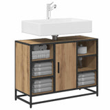 Vidaxl badkamerkast artisan eiken 80 x 33 x 60 cm bewerkt hout