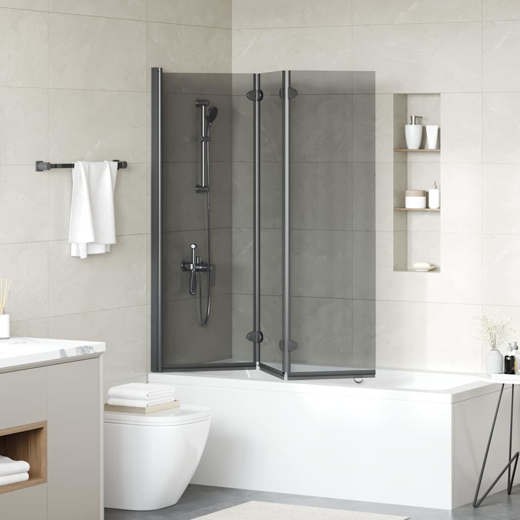 Vidaxl douche omhulsel zwart 130 x 138 cm esg-glas en aluminium