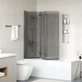 Vidaxl douche omhulsel zwart 130 x 138 cm esg-glas en aluminium
