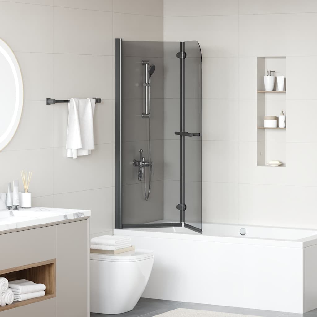 Vidaxl douche omhulsel zwart 95 x 140 cm esg-glas en aluminium