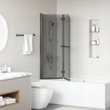 Vidaxl douche omhulsel zwart 95 x 140 cm esg-glas en aluminium